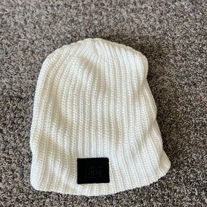 Love Your Melon white beanie